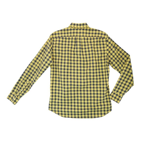 J. Crew 100's 2-Ply Yarns Button Up Shirt Mens Size M Slim Yellow Blue Plaid - Picture 2 of 4